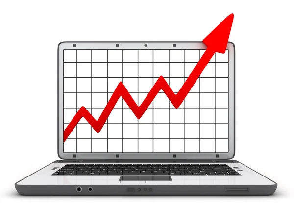 Laptop a statistika — Stock fotografie