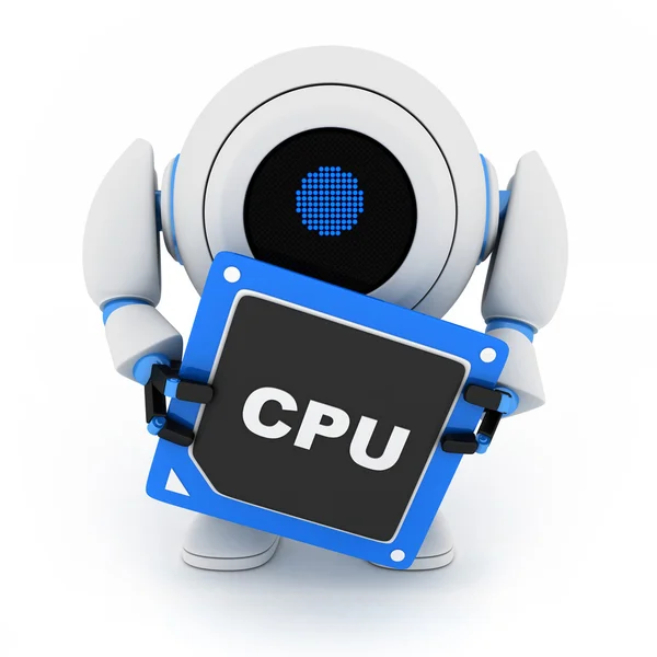 Robot y CPU — Foto de Stock