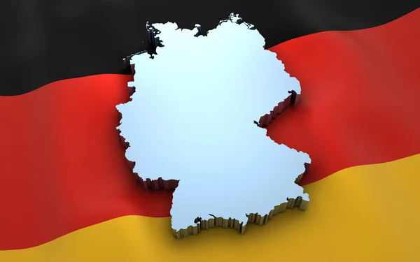 Duitsland kaart en vlag — Stockfoto