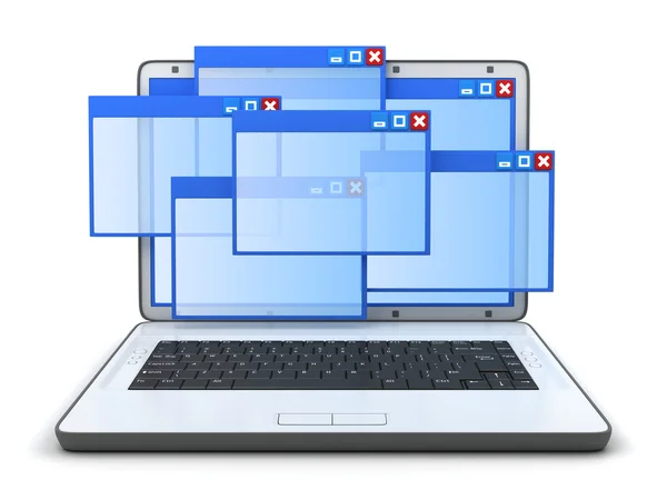 Laptop és a windows — Stock Fotó