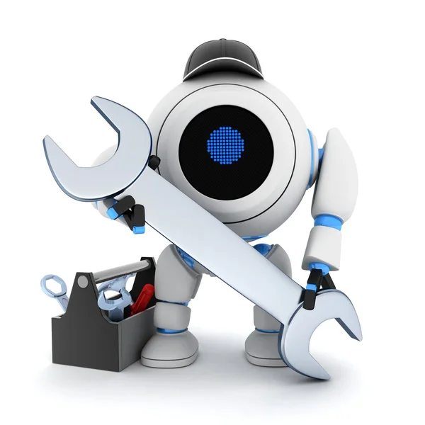Robô e ferramentas — Fotografia de Stock