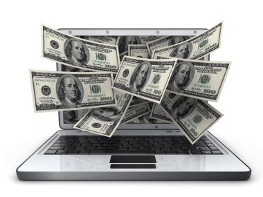 Money and laptop clipart