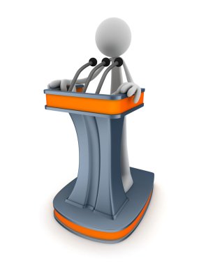 Podium and men clipart