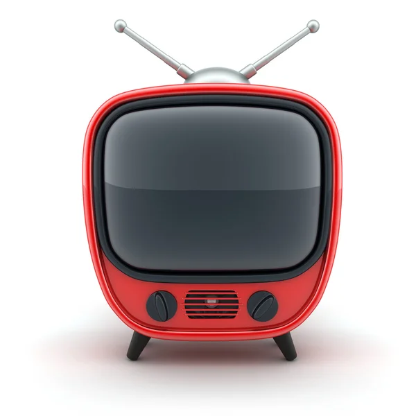 stock image Old red TV