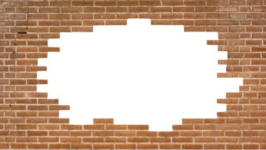 Brick wall with a large hole clipart