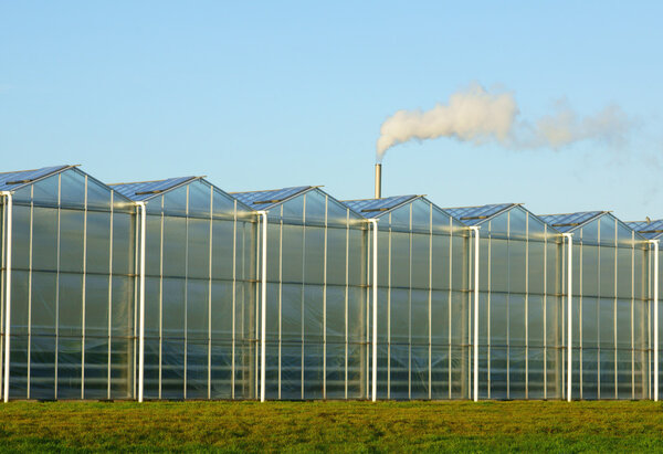 Greenhouse with greenhouse gas Royalty Free Stock Images