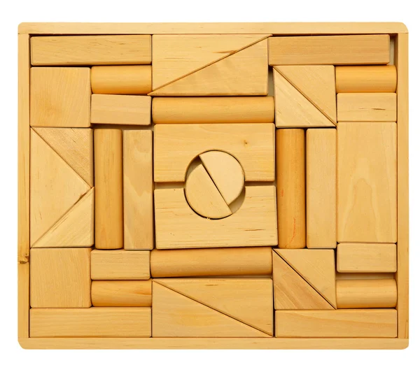 Puzzle of wooden blocks — Stock Photo, Image