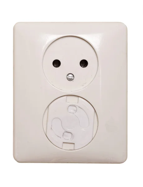 Electric outlet, 1 has a child safeguard — Stock Photo, Image