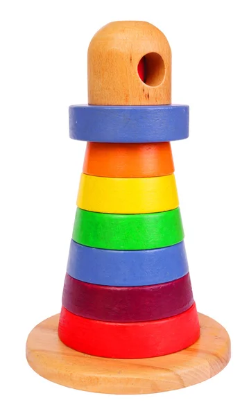 Vuurtoren van houten speelgoed — Stockfoto
