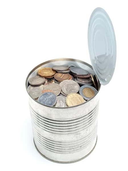ヨーロッパのお金を缶詰 — ストック写真
