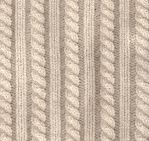 Texture de laine tricotée de couleur blanche — Photo