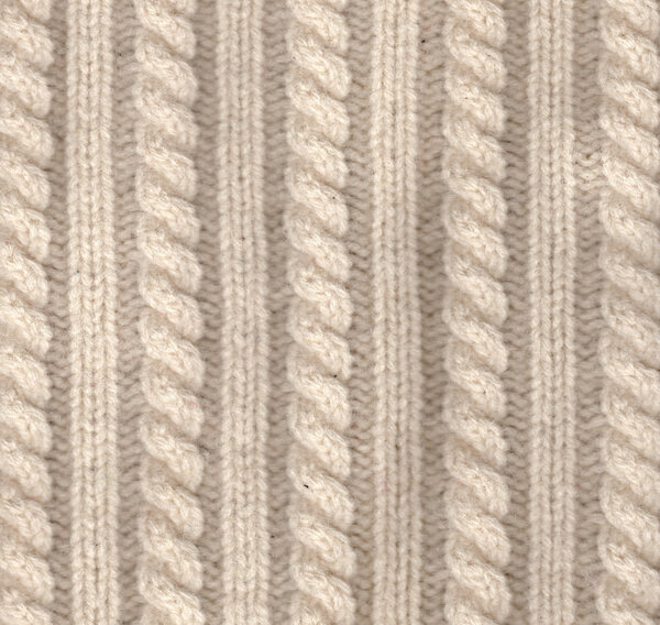 Knitted wool texture of white colour
