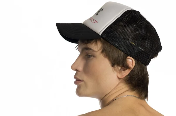 Голий талії молодий спортсмен зі спортивною шапочкою — стокове фото