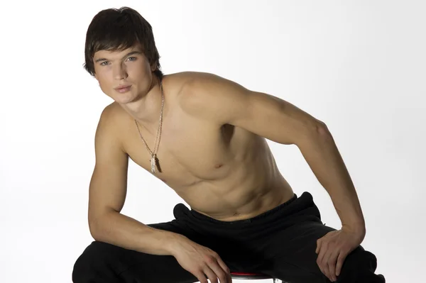 Mladý sportovec nahého pasu — Stock fotografie
