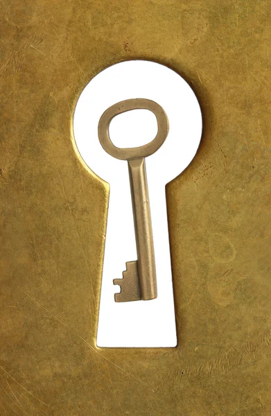 Κλειδαρότρυπα και κλειδί. — Φωτογραφία Αρχείου