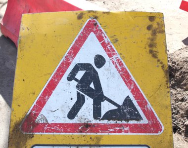 Road sign roadwork. clipart