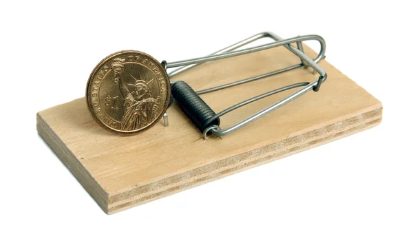 Mousetrap with dollar. — Stock Photo, Image