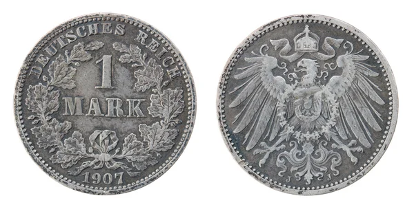Ancient silver German coin. — Stock Photo, Image