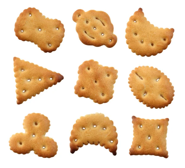 Reihe von Crackern. — Stockfoto