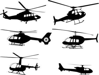 Helicopters silhouettes clipart