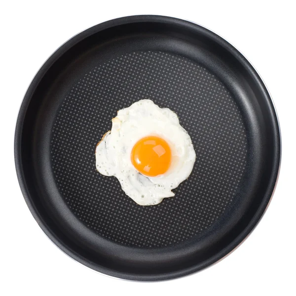 Жареное яйцо в кастрюле — стоковое фото
