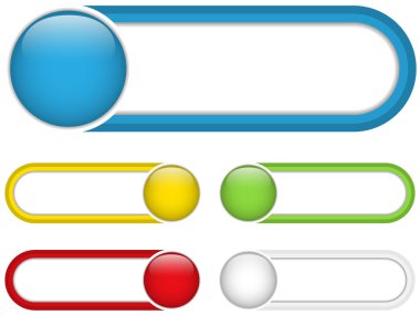 Glossy web buttons with colored bars. clipart