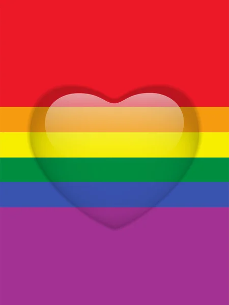 Corazón Botones de Cristal Bandera Gay — Archivo Imágenes Vectoriales