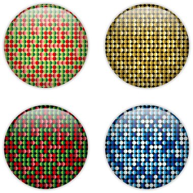 cam daire düğmesi renkli noktalar