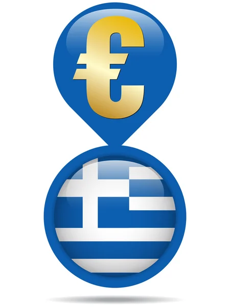 Flag Button Greece Euro Crisis — Stock Vector