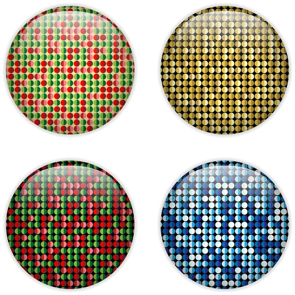 Szkło koło przycisk kolorowe kropki — Wektor stockowy