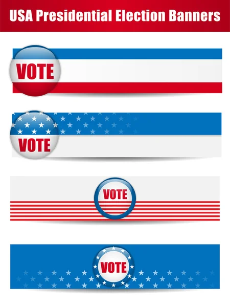 Votate Banner. Set di quattro con sfondo — Vettoriale Stock