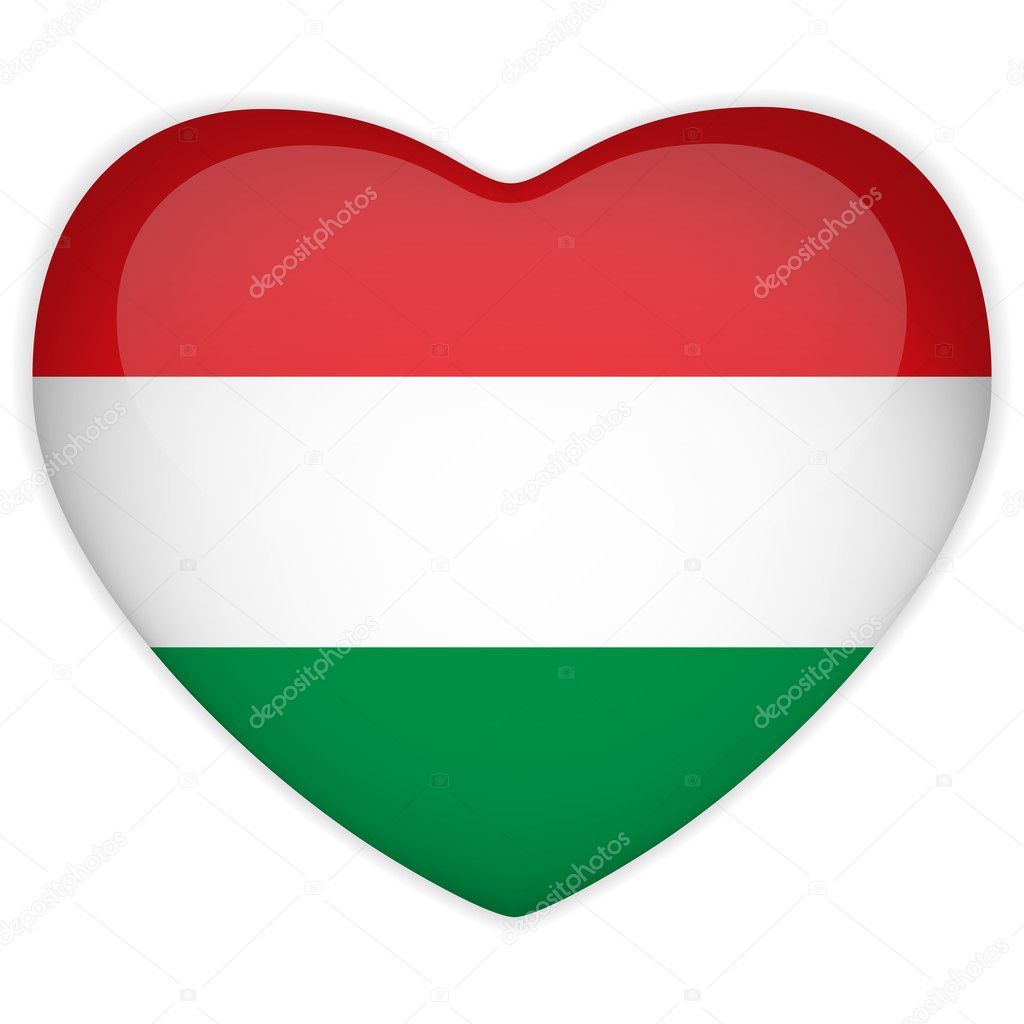 Hungary Flag Heart Glossy Button — Stock Vector © gubh83 #10485295