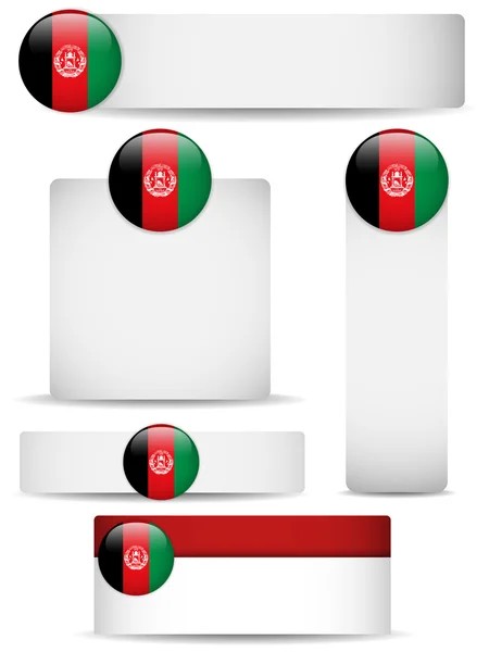 Afeganistão País Conjunto de Banners —  Vetores de Stock