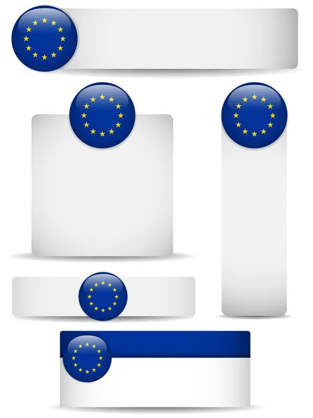 Europa País Conjunto de Banners — Vetor de Stock