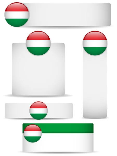 Hungria País Conjunto de Banners —  Vetores de Stock