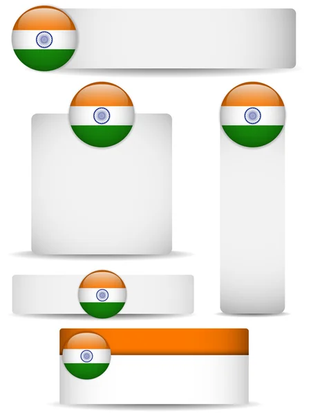 Hindistan ülke set afiş — Stok Vektör