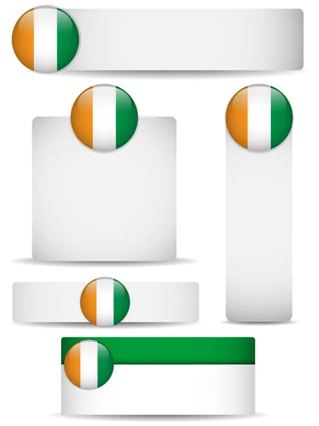 Irlanda País Conjunto de Banners — Vetor de Stock