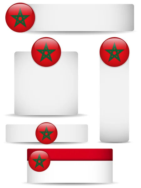 Marokko Land Reihe von Fahnen — Stockvektor