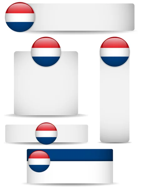 Países Baixos País Conjunto de Banners —  Vetores de Stock