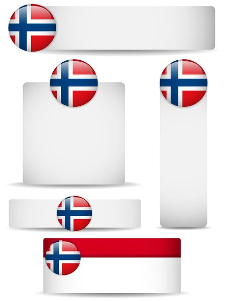 Norveç ülke set afiş — Stok Vektör