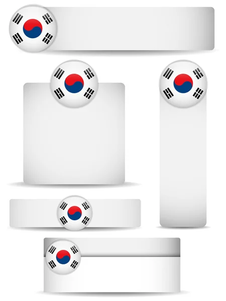 South Korea Country Set of Banners — Stock Vector