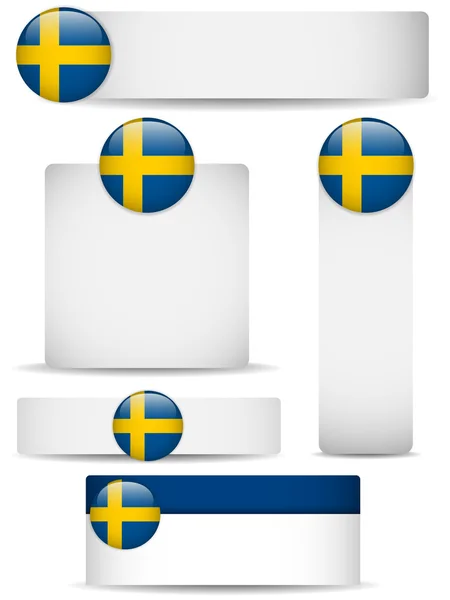 Svezia Paese set di banner — Vettoriale Stock