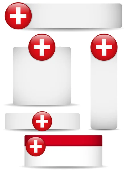 Suíça País Conjunto de Banners — Vetor de Stock