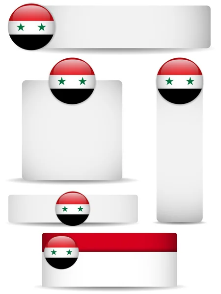 Siria Paese Set di Banner — Vettoriale Stock