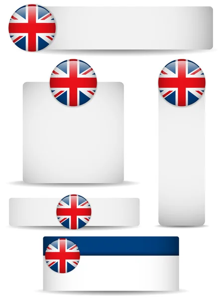 United Kingdom Country Set of Banners — Stock Vector