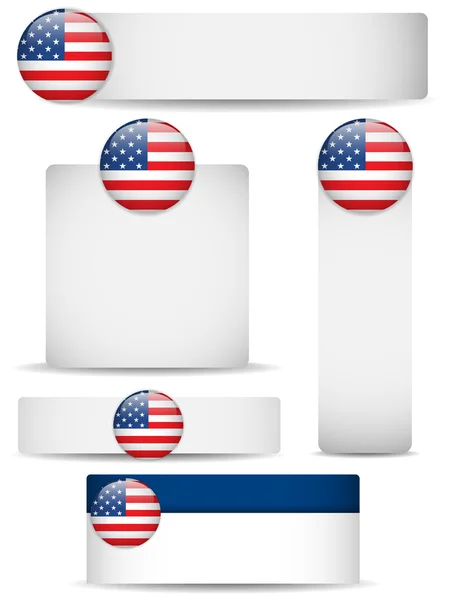 Estados Unidos país conjunto de banners — Vector de stock