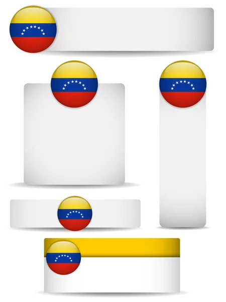 Venezuela País Conjunto de Banners — Archivo Imágenes Vectoriales