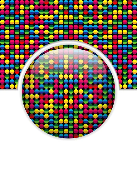 Üveg kör gomb színes pontok — Stock Vector