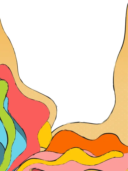 Fondo de ondas coloridas con burbuja de habla en blanco — Archivo Imágenes Vectoriales