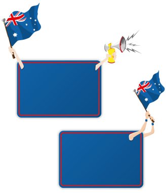 Australia Sport Message Frame with Flag. Set of Two clipart